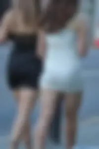 Cute teen in very short white dress w/ visible nips- busted