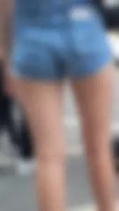 Milf with tight ass in jean shorts