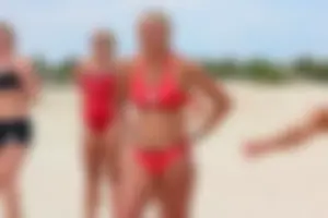 Lifeguard tournament girls on the beach