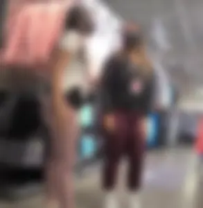 Hot candid thick Nike store employee with a fat ass and camel in leggings and her bonus coworker
