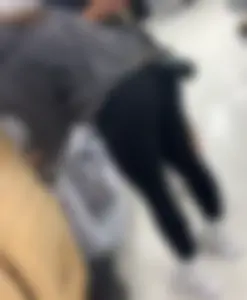 Perfect round ass showing off her long socks and black leggings