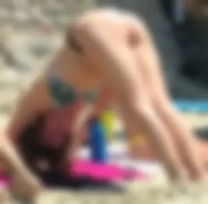 Teen in Thong Doing Yoga
