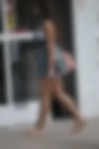 Thick girl in romper shorts going into TJ Maxx gives a cheek peak