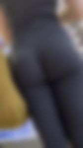 Girl In Black Leggings Has A Nice Little Bubble