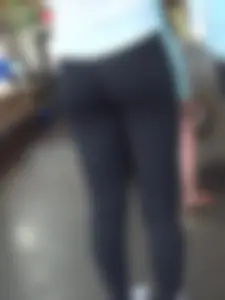 Two cute teens in a cafe creepshots gallery, leggings on both of them