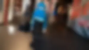 Gym Girl Bending Over in Blue Leggings (OC and GIFS)