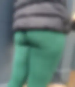 Tight green leggings