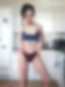 Girl in Underwear Home Selfies Collection in Bedroom and in the Kitchen