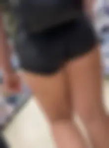 Great chubby legs and booty in black denim shortrs store creepshots collection