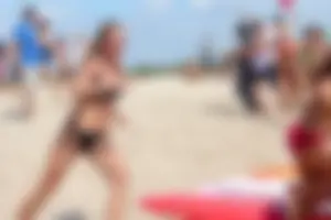 Lifeguard tournament girls on the beach