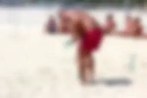Lifeguard tournament girls on the beach
