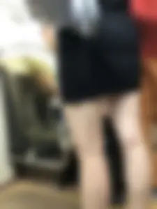 Girl with Hot Ass and Legs with Pale Skin in a Dress Standing in a Subway Train Candid Closeup