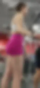 Sexy Gym Babe in Her Sports Bra and Tiny Pink Alphalete Shorts