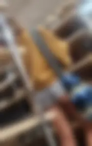 Cute girl showing cheeks off at the thrift shop