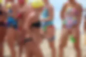 Lifeguard tournament girls on the beach
