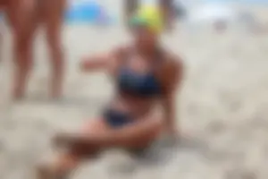 Lifeguard tournament girls on the beach