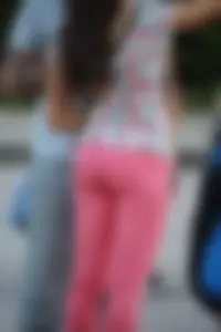 Pink jeans babe with a nice ass and bonus skinny babe in jeans