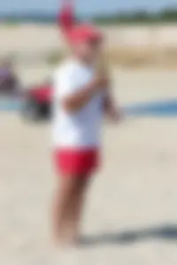 Lifeguard tournament girls on the beach