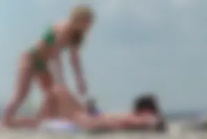 Dry humping on the beach