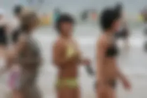 Boryeong Mud Fest 2008 girls mostly in bikinis