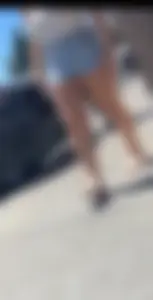 Sexy white girl in mini skirt beautiful legs