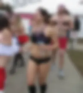 Sexy brunette in her panties for a panty run