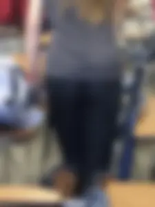 College candid teens in class wearing tight clothes