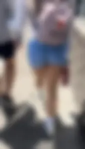 Thick Asian gym gf in booty shorts