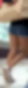 ⚠️ Low quality ⚠️ Sexy l@tina ass eating up Jean shorts