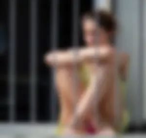 Neighbor student upskirted showing her panties and in bikinis