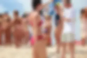 Lifeguard tournament girls on the beach