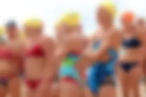Lifeguard tournament girls on the beach