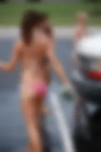 Various sexy girls at car washes in bikinis