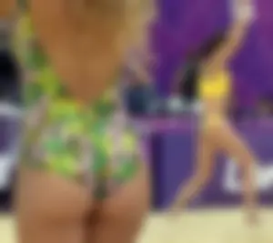 Candid Blonde's Hot Ass in a One-Piece Swimsuit