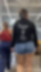 Sexy Latina ass in tight Jean shorts