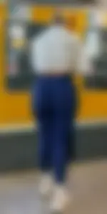 Breathtaking blonde German bimbo PAWG (BBL?) in navy leggings