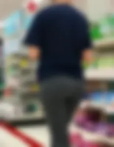 Big booty babe at Target in grey leggings