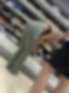 Green Legging girl bending over