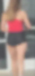 TIGHT WHITE ASS; BLACK SPANDEX SHORTS