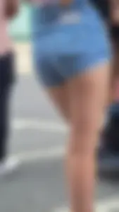 Milf with tight ass in jean shorts