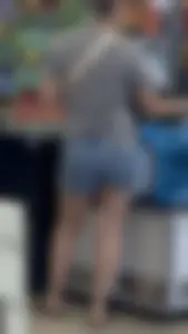 Best talent at the store today. Jean shorts!