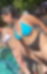 Nice big tits in blue bikini