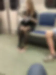 Cute Teen in Black Pantyhose And Sneakers Subway Train Creepshots Gallery