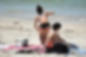 Sexy ass girl with a perfect body in her bikini on the beach