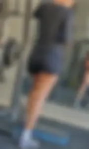 Brunette wide hips tight shorts at the gym (Brasil)