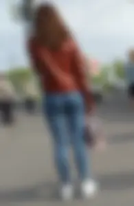 Hot Butt in Tight Blue Jeans Street Candid