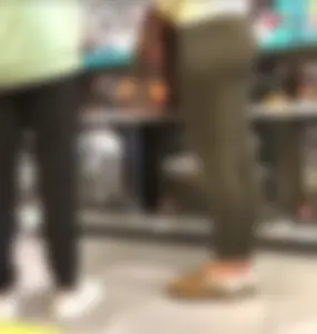 Tight, fit asses at LEGO Store