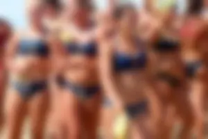 Lifeguard tournament girls on the beach