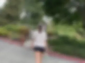 Thick college slut in shorts