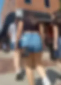 Cheeky college latina jean shorts(oc)